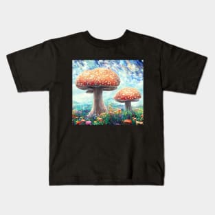 Fantasy mushroom field Kids T-Shirt